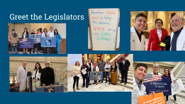 A collage of photos of the Greet the Legislators events held by GC4GS